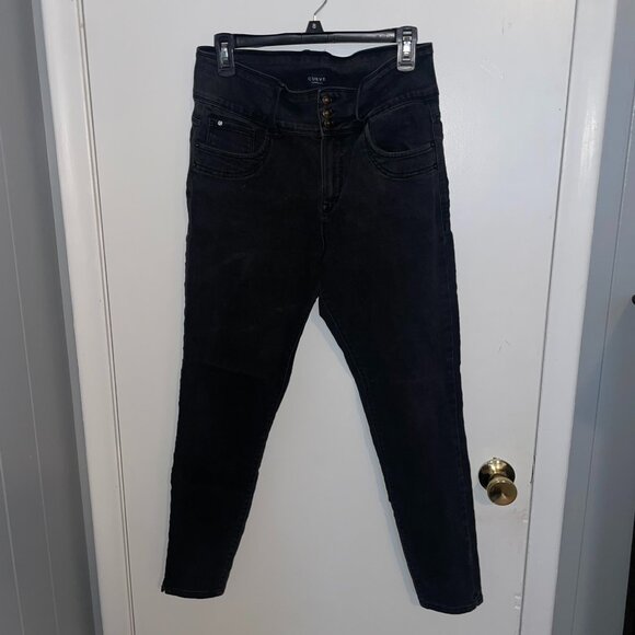 Curve Appeal Black Denim Jeggings 10/30 - Picture 1 of 15